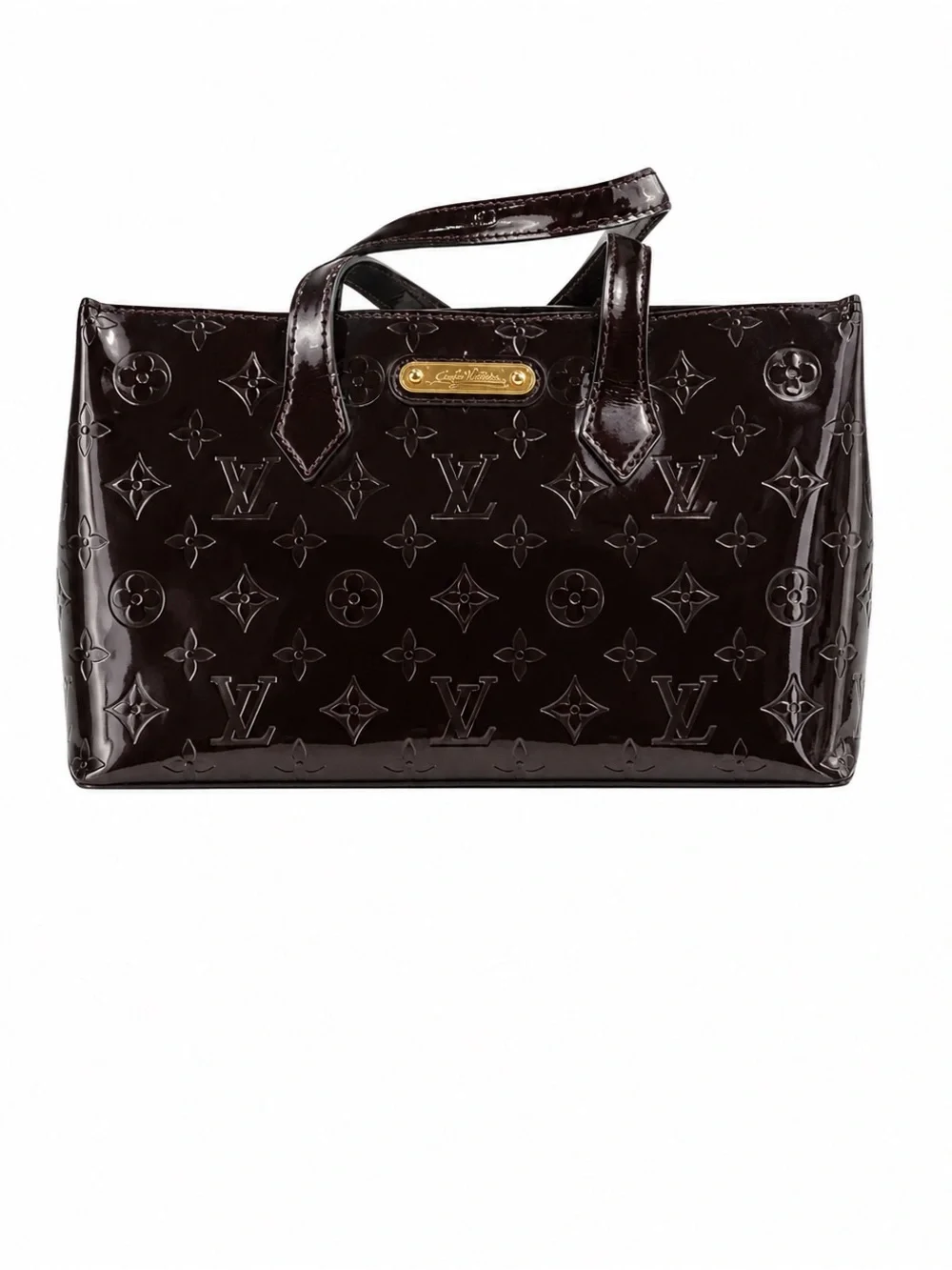 Louis Vuitton Vernis Wilshire Monogram PM Purse Shoulder Bag Amarante Top Handle